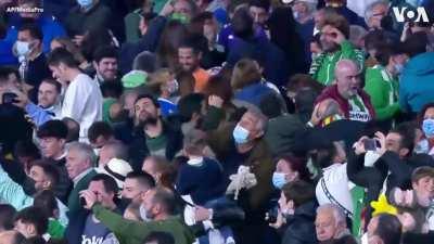 Real Bettis fans throw toys on pitch for children in need at Christmas