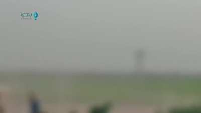 Group of FSA fighters watch as an IS VBIED approaches, only managing to destroy it at the last second - al-Rai, N. Aleppo - 4/7/2016