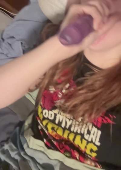 I think I’m getting pretty good at deep throating, don’t you? 😘