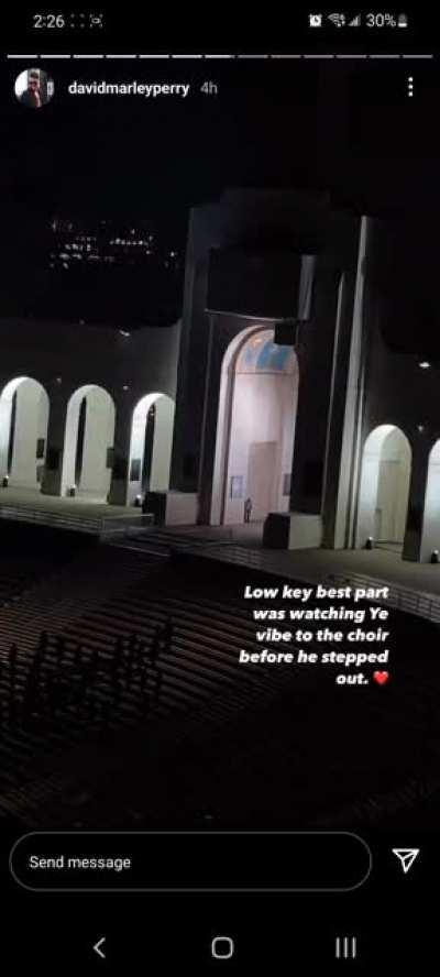 Ye vibing before hitting the stage