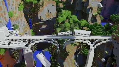 Minecraft train, (but with destruction physics.)