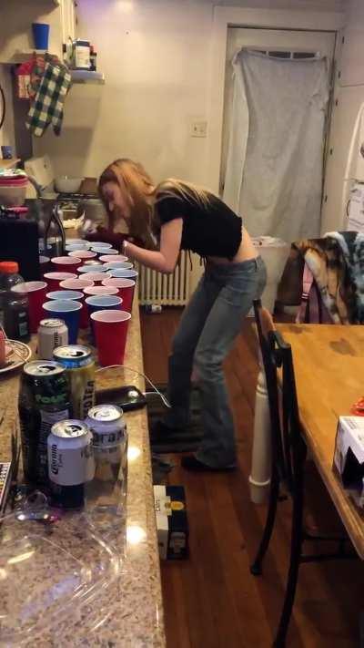 Lost bet = shotgunning a beer and getting naked