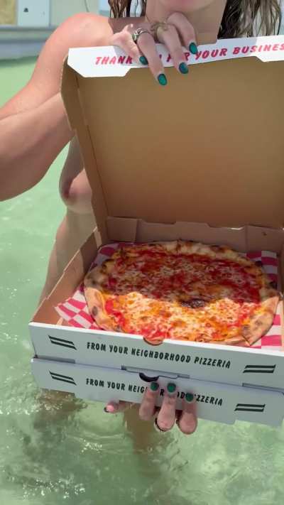 Dared to pick up our pizza in the nude (f)