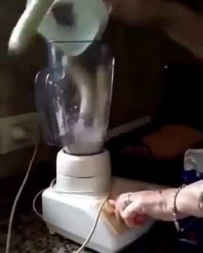 Lets put in all bananas in mixer