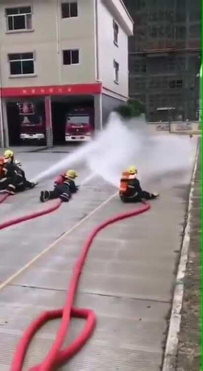 Having kids pump water, what could go wrong?