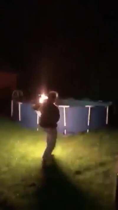 Gasoline Bonfire vs Temporary Pool, Russia, September 2020