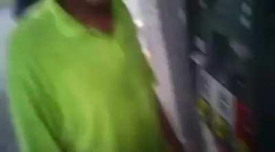 This interaction at a gas station...