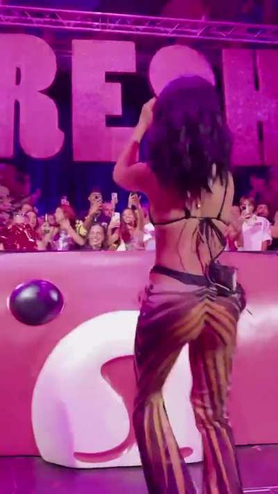 Becky dancing on stage at BRESH in Ibiza, Spain (7/5/2025)