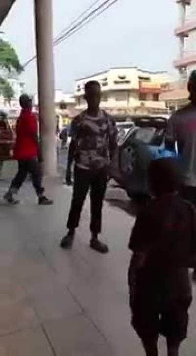 Father and son Street performance