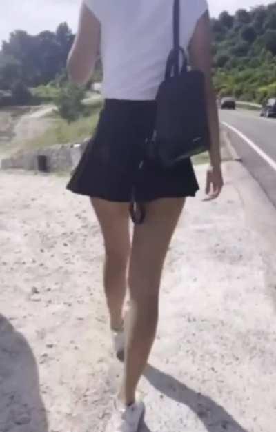 Would u to on a walk with me no panties and my ass being plugged