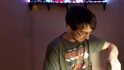 I designed a liquor shelf with different light modes + a shot roulette button.