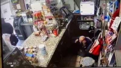 NYC shopkeeper shot point blank with handgun and assault rifle. Survives.