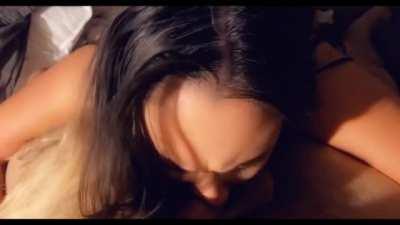 Just a girl working that hard cock and balls for that cum