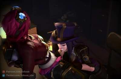 Caitlyn blowing Futa Vi (iidssm) [League of Legends]