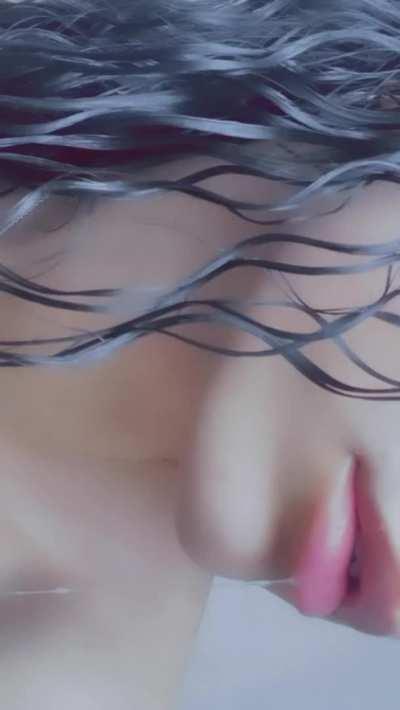 Getting my virgin mouth all sloppy and ready for your cock