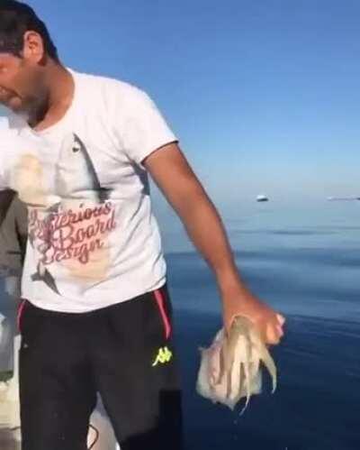 Fishing boats are prime real-estate for guys being dudes