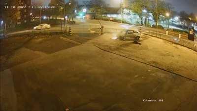 Failed drift. Police car wtf? . Walsall UK.