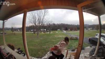 To walk out the front door