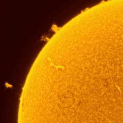 3 hour timelapse of the sun with a h-alpha telescope (08.02.2023)