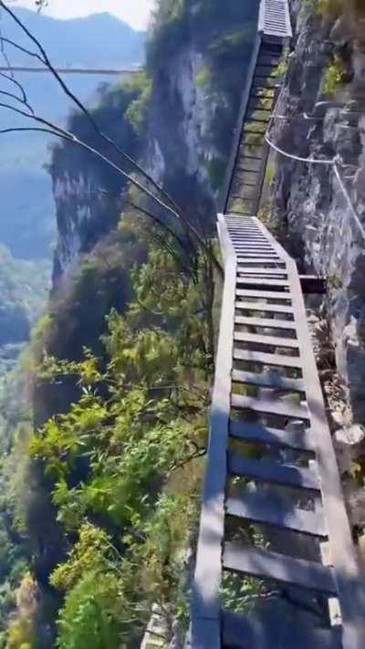 Skywalking trail in China