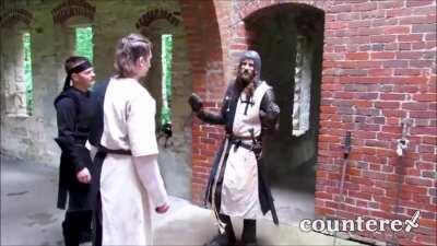 The Crusader who literally fights Communists at protests. (Full article posted earlier, but this video is too golden not to post here)