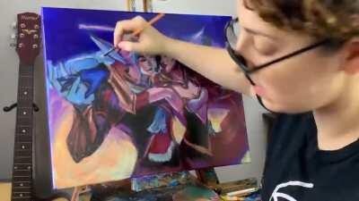 Sweetheart Xayah and Rakan - Acrylic Painting