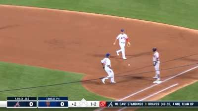 [Highlight] Pete Alonso has trouble with the pop fly.