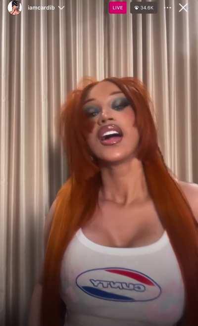 Cardi B flashing on Ig live