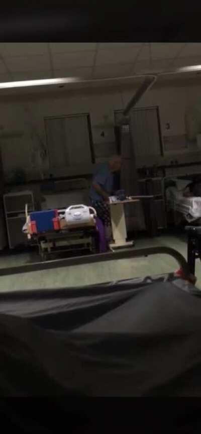 Old man rocks his neighbor