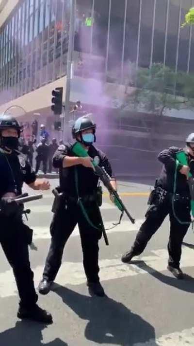 7/17/21: LAPD shoot a protester in the stomach FOR NO REASON