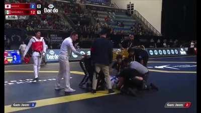 Gave him the ol' uno dos.