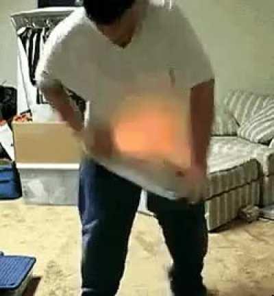 Found this gem on r/instantregret...sorry if its a repost! He was trying for the great balls of fire look lol