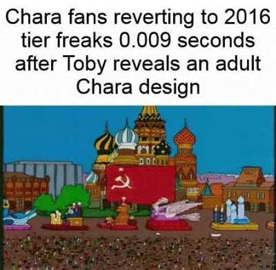 I am genuinely convinced Chara so much as getting a CAMEO in deltarune would break this fandom 💔
