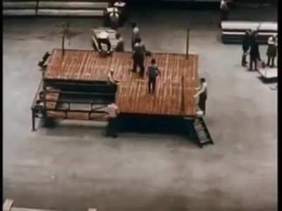 A time-lapse of the Madison Square Garden getting set up for Ali-Frazier I.