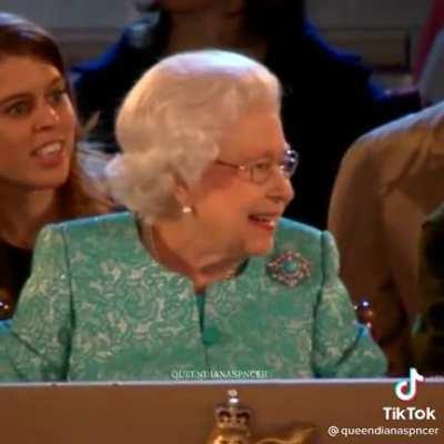 The queen seeing cows.