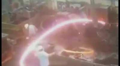 HMFT after getting hit by molten metal