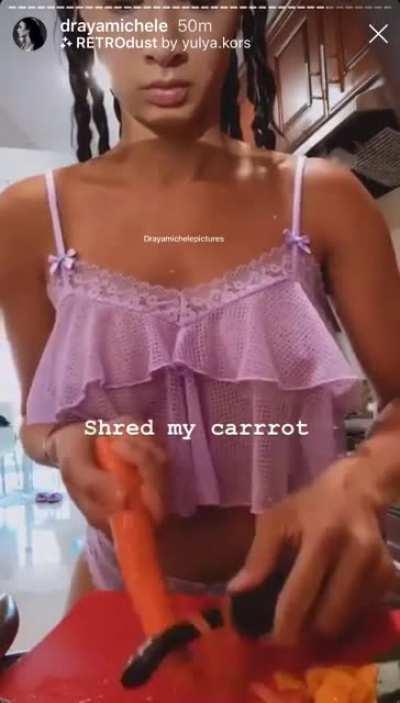 When she had her breast out cooking.