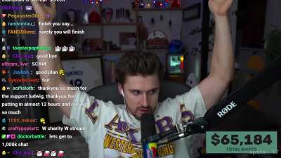 $65k raised for the Trevor Project in an unannounced stream -- Ludwig