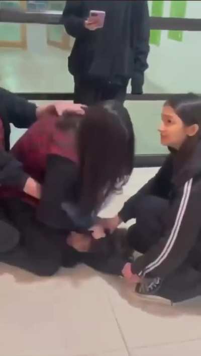 A group of girls bullying a girl 
