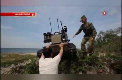 First kill for the Russian UGV and it hasn't been deployed yet.