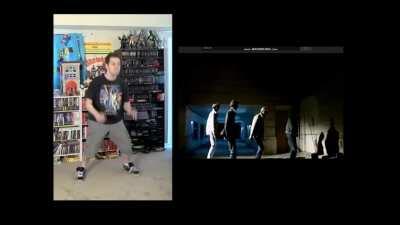 So... James has his midlife crisis band huh? Well MIKE went back home to Romania is practicing his moves for when he auditions for a Romanian Boy Band