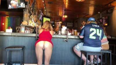 When the guy next to you at the bar is really into the football game!