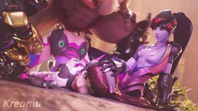 D.Va loses to Widowmaker and Doomfist (Kreamu)