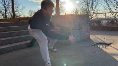 My skateboard landing this way unintentionally