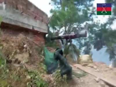 Chin Defense Force-Mindat (Kuki-Zo Chin Rebels) Shoot an MA-14/B-10 recoilless 81mm rifle at a Myanmar Junta camp near Mindat Town (Uploaded for New Years; unknown recording date [most likely before December 23rd])