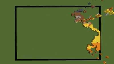 I made the biggest falling sand art in Minecraft