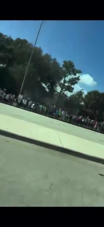 Huge turnout as protesters flood Donald Trump’s backyard of West Palm Beach, Florida for the Hands Off! protest.