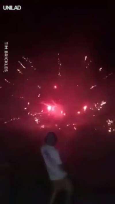 Hitting a firework with a golf club.