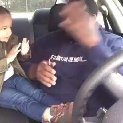 Dad painting his daughter's nails before they go to the park