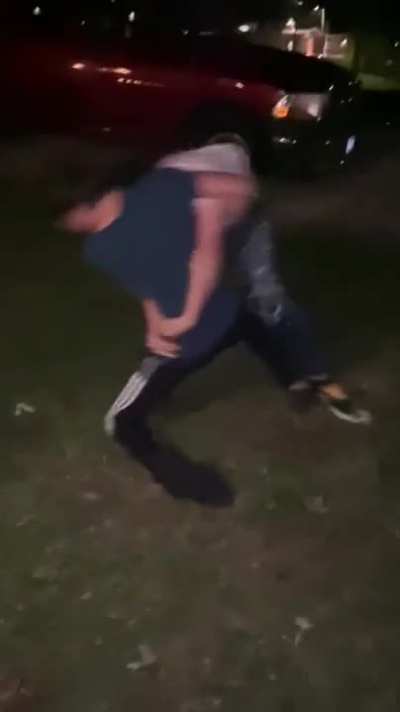 Guy gets slammed by cousin